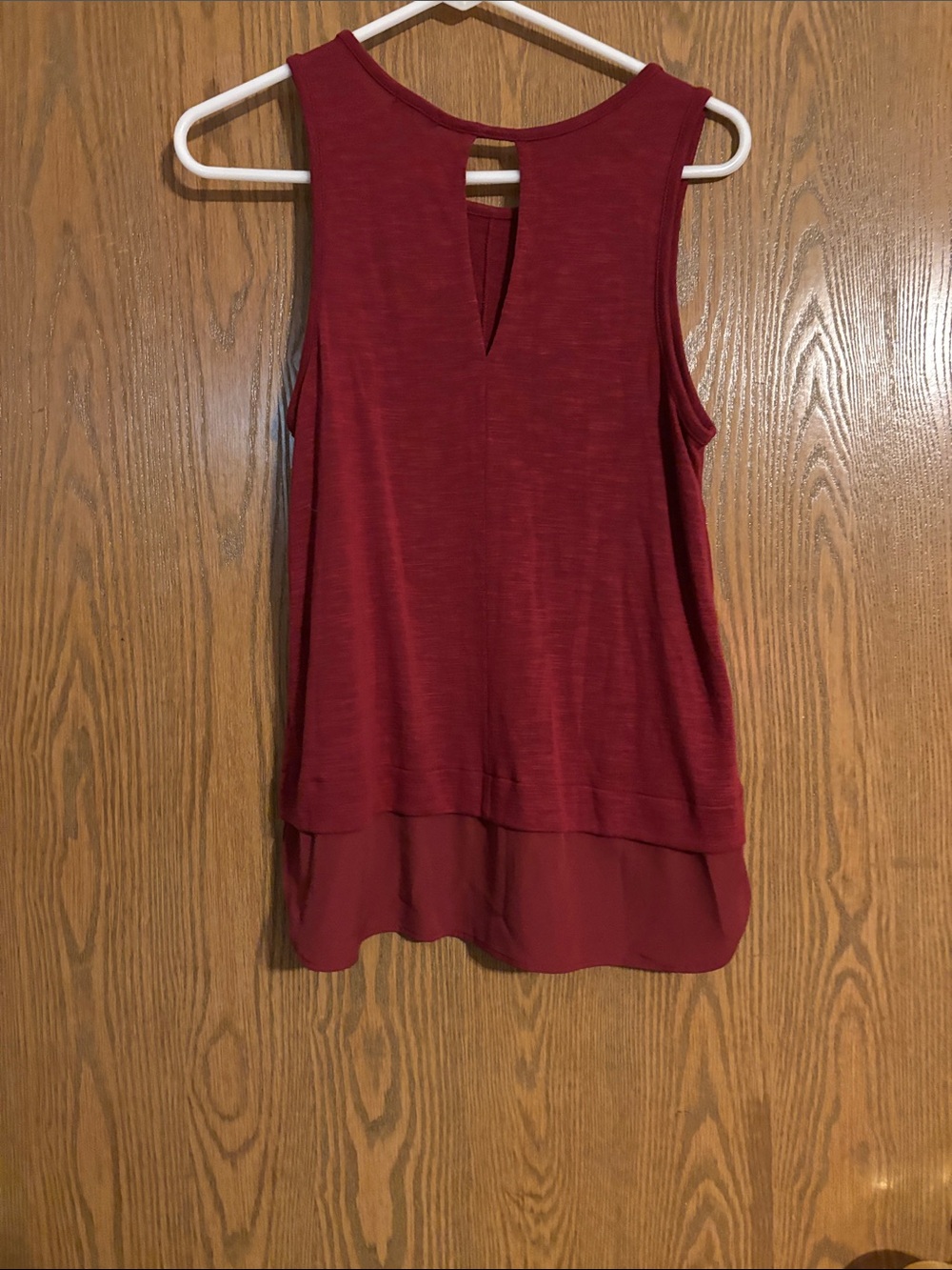 J. Crew Burgundy Layered Hem Sleeveless Tank - Picture 5 of 6